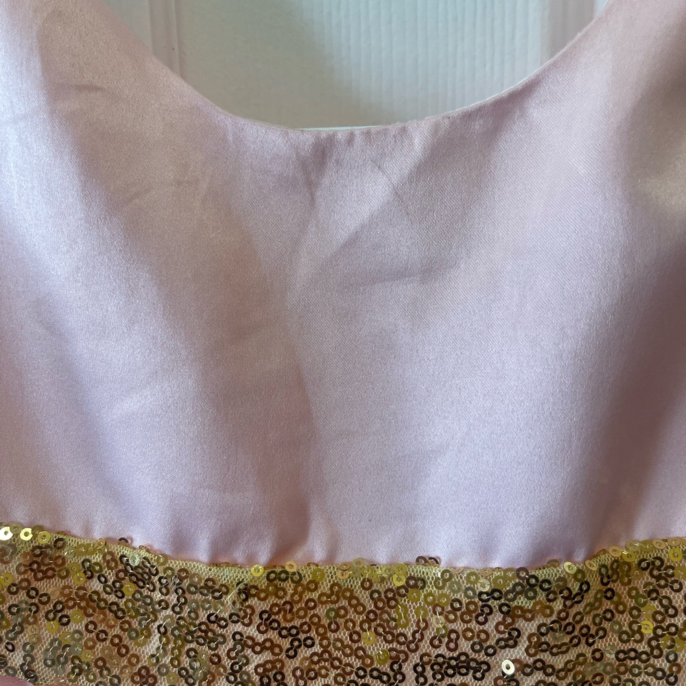 Elegant Pink and Gold Kids Dress - Picture 3 of 6
